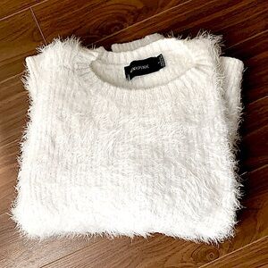 MINKPINK Fuzzy White Sweater